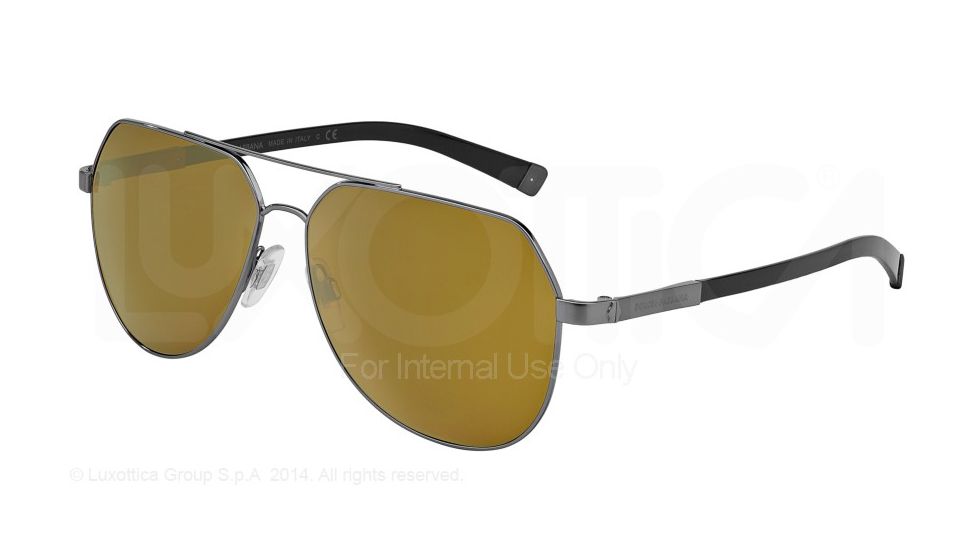 Dolce&amp;Gabbana BASALTO DG2133 Sunglasses 04/73-60 - Gunmetal Sand Frame, Brown Lenses