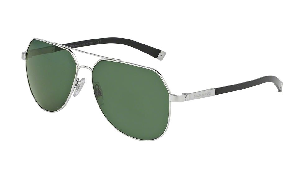 Dolce&amp;Gabbana BASALTO DG2133 Sunglasses 05/71-60 - Silver Sand/shiny Frame, Gray Green Lenses