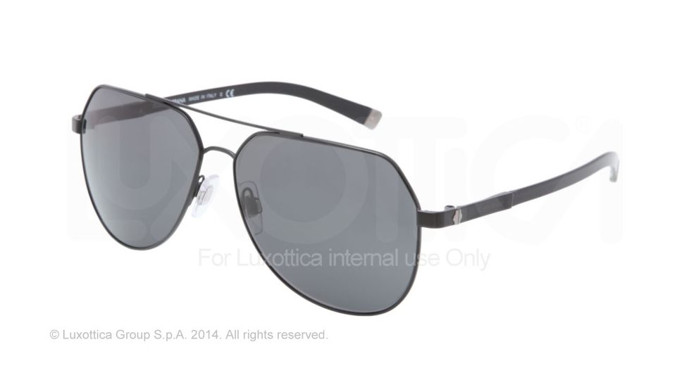 Dolce&amp;Gabbana BASALTO DG2133 Sunglasses 110687-60 - Matte Black/Gunmetal Frame, Grey Lenses