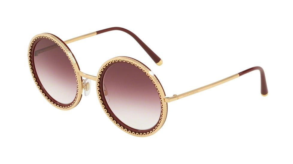 Dolce&amp;Gabbana DG2211 Sunglasses 02/8H-53 - Men's, Gold/bordeaux Frame, Violet Gradient Lenses