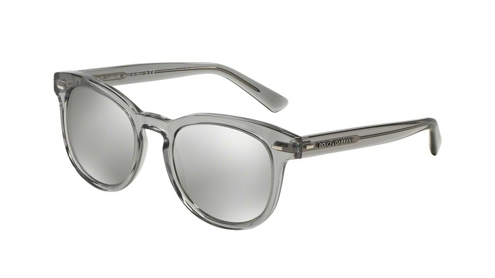 Dolce&amp;Gabbana DG4254 Sunglasses 29166G-51 - Transparent Grey Frame, Light Grey Mirror Silver Lenses