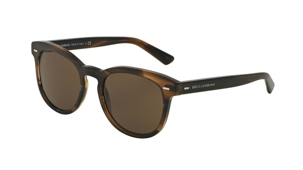 Dolce&amp;Gabbana DG4254 Sunglasses 296473-51 - Striped Matte Tobacco Frame, Brown Lenses