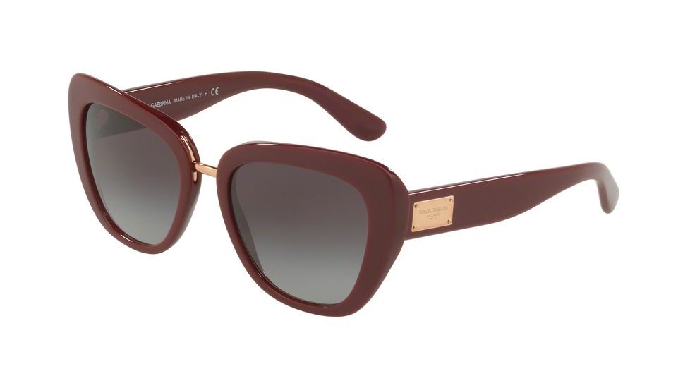 Dolce&amp;Gabbana DG4296 Sunglasses 30918G-53 - Bordeaux Frame, Grey Gradient Lenses