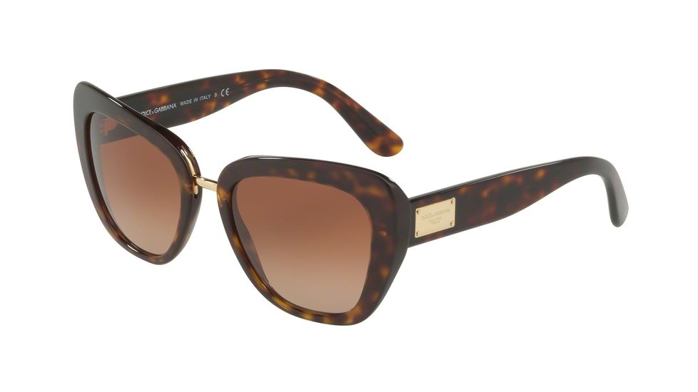 Dolce&amp;Gabbana DG4296 Sunglasses 502/13-53 - Havana Frame, Brown Gradient Lenses