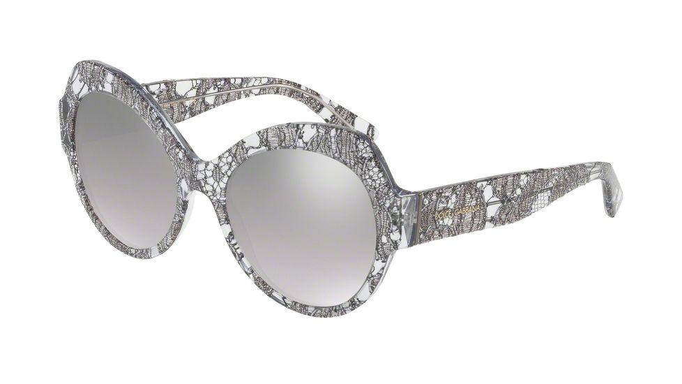 Dolce&amp;Gabbana DG4320F Sunglasses 31616V-56 - Gunmetal Lace Frame, Grey Mirror Silver Gradient Lenses