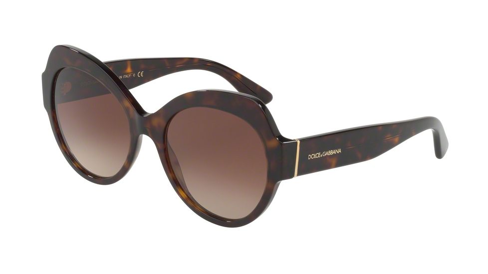 Dolce&amp;Gabbana DG4320F Sunglasses 502/13-56 - Havana Frame, Brown Gradient Lenses