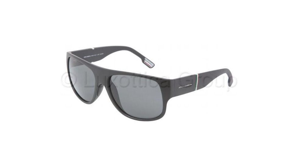 Dolce&amp;Gabbana DG6061 Sunglasses 193481-5816 - Matte Black Polarized Gray