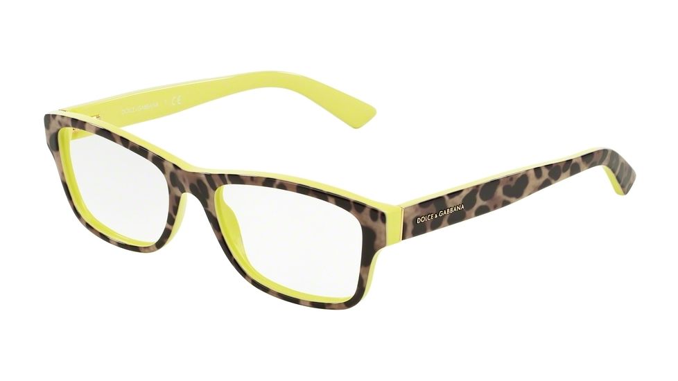 Dolce&amp;Gabbana ENCHANTED BEAUTIES DG3208 Eyeglass Frames 2861-52 - Top Leo On Yellow Frame