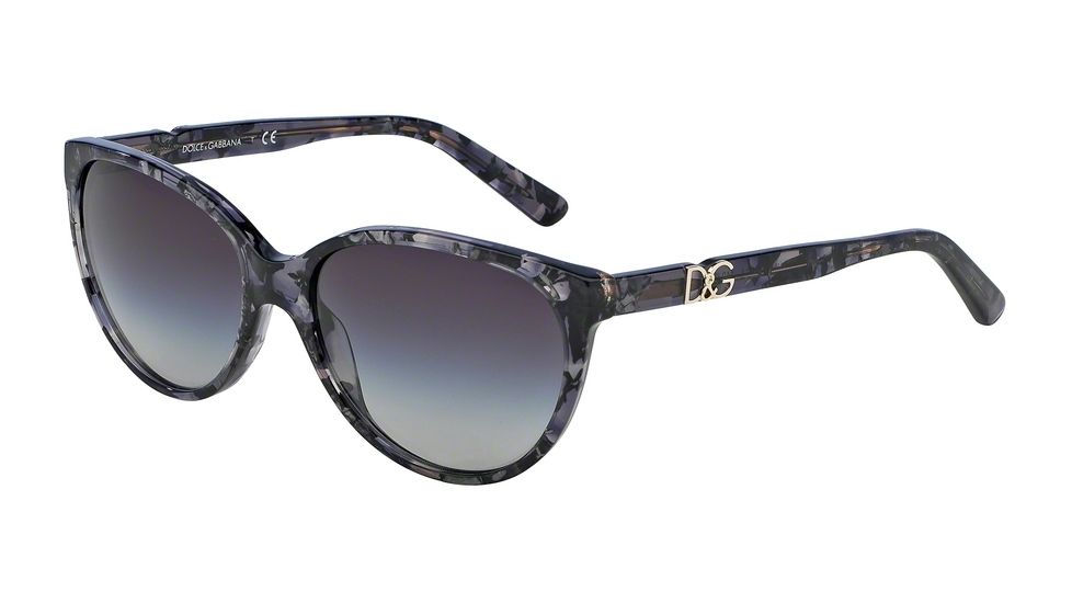 Dolce&amp;Gabbana ICONIC LOGO DG4171P Sunglasses 26548G-56 - Gray Marble Frame, Gray Gradient Lenses