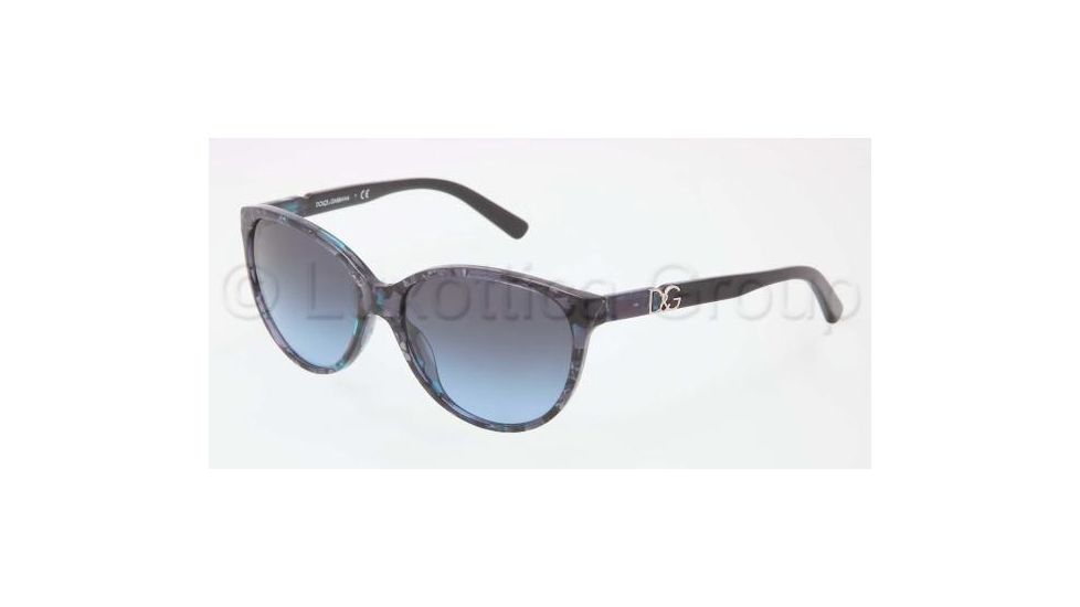 Dolce&amp;Gabbana ICONIC LOGO DG4171P Sunglasses 26898F-5616 - Blue Marble Frame, Grey Blue Gradient Lenses