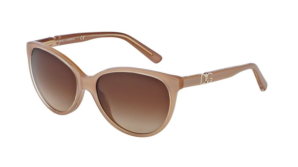 Dolce&amp;Gabbana ICONIC LOGO DG4171P Sunglasses 277313-56 - Top Crystal On Pearl Sand Frame, Brown Gradient Lenses