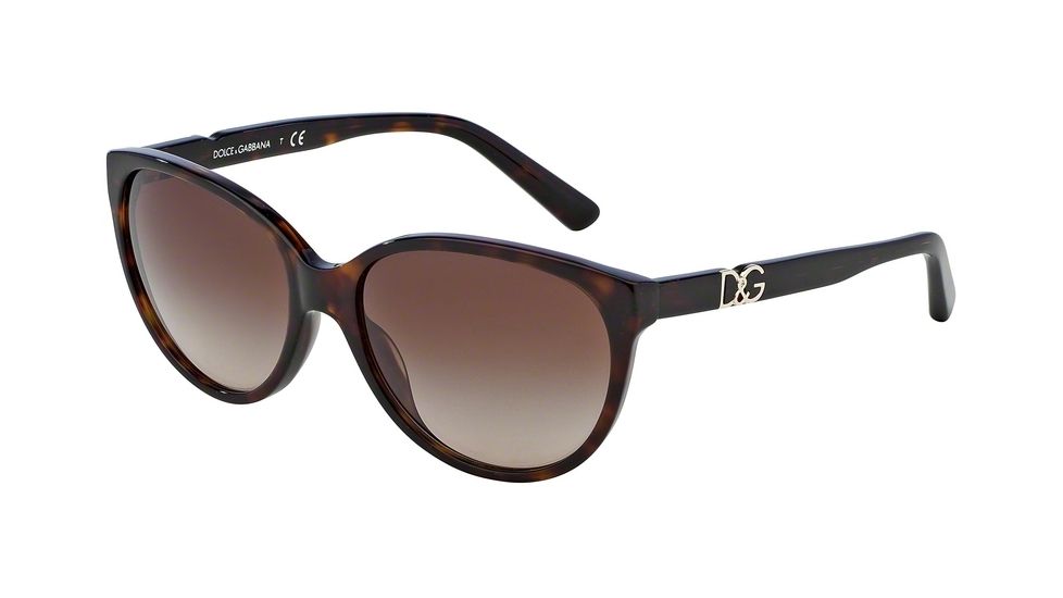 Dolce&amp;Gabbana ICONIC LOGO DG4171P Sunglasses 502/13-56 - Havana Frame, Brown Gradient Lenses