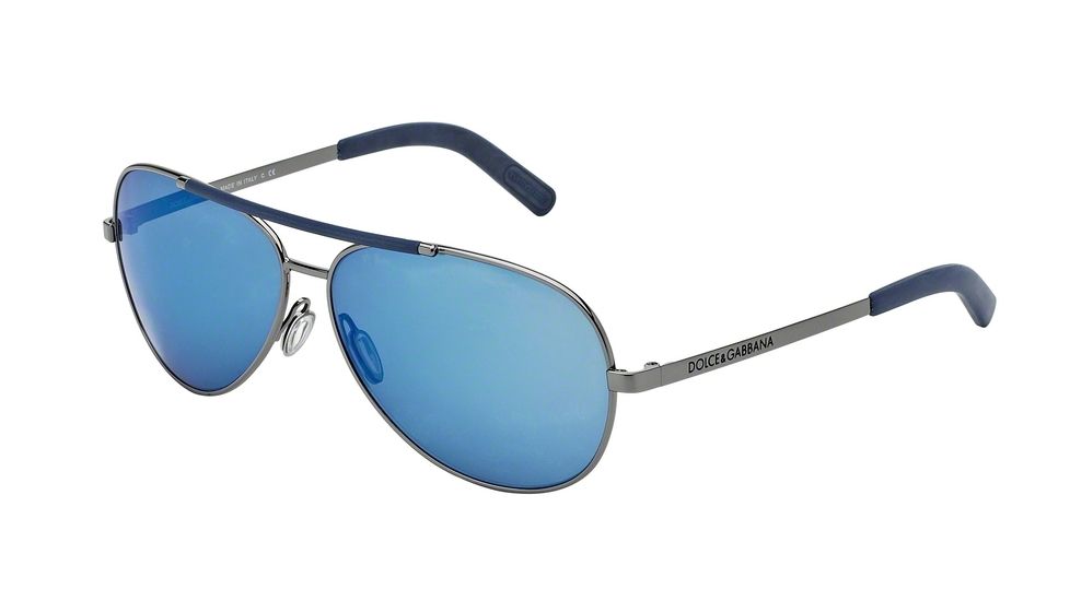 Dolce&amp;Gabbana LIFESTYLE DG2141 Sunglasses 04/55-61 - Gunmetal Frame, Mirror Blue Lenses