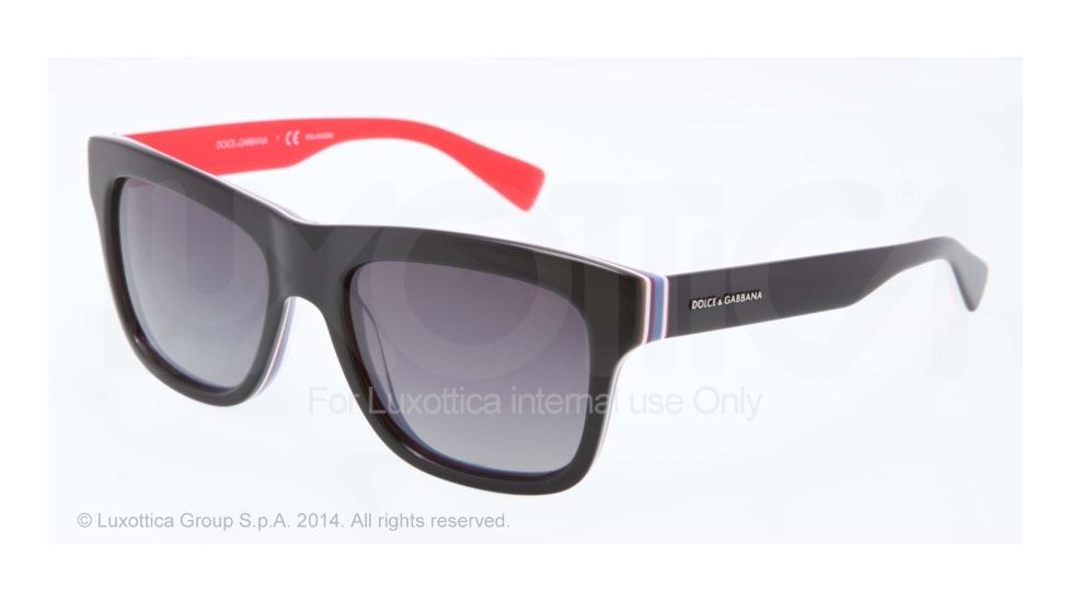 Dolce&amp;Gabbana MULTICOLOR DG4203 Sunglasses 2764T3-54 - Black/multilayer/red Frame, Polar Grey Gradient Lenses
