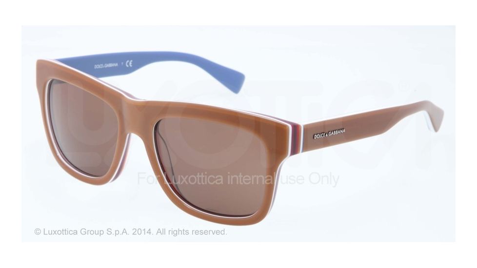 Dolce&amp;Gabbana MULTICOLOR DG4203 Sunglasses 276773-54 - Brown/multilayer/bluette Frame, Brown Lenses