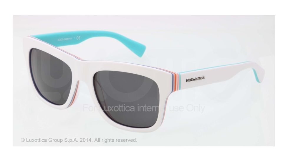 Dolce&amp;Gabbana MULTICOLOR DG4203 Sunglasses 276887-54 - White/multilayer/turquoise Frame, Grey Lenses