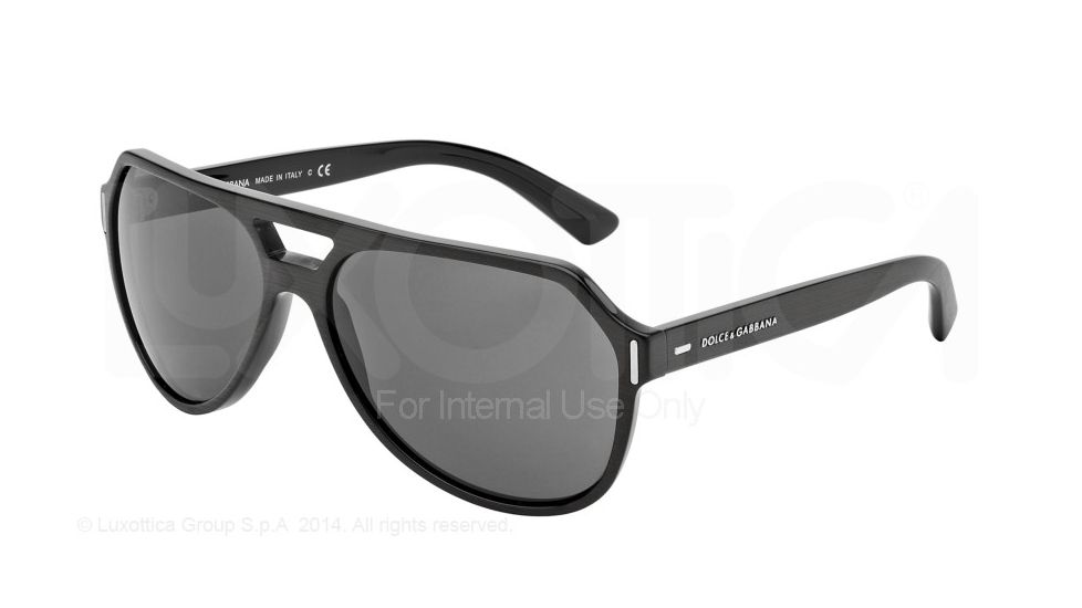 Dolce&amp;Gabbana NEW BOND STREET DG4224 Sunglasses 282087-61 - Brushed Black Frame, Grey Lenses