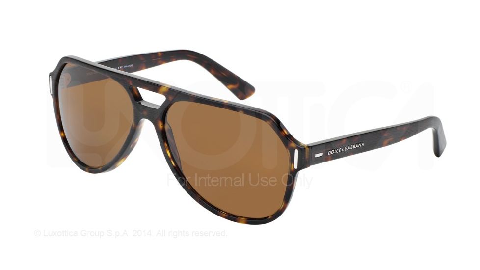 Dolce&amp;Gabbana NEW BOND STREET DG4224 Sunglasses 282183-61 - Brushed Havana Frame, Polar Brown Lenses
