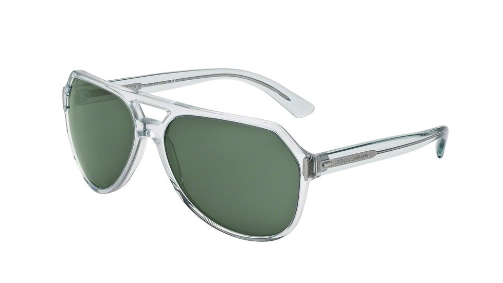 Dolce&amp;Gabbana NEW BOND STREET DG4224 Sunglasses 282371-61 - Transparent Green Frame, Gray Green Lenses