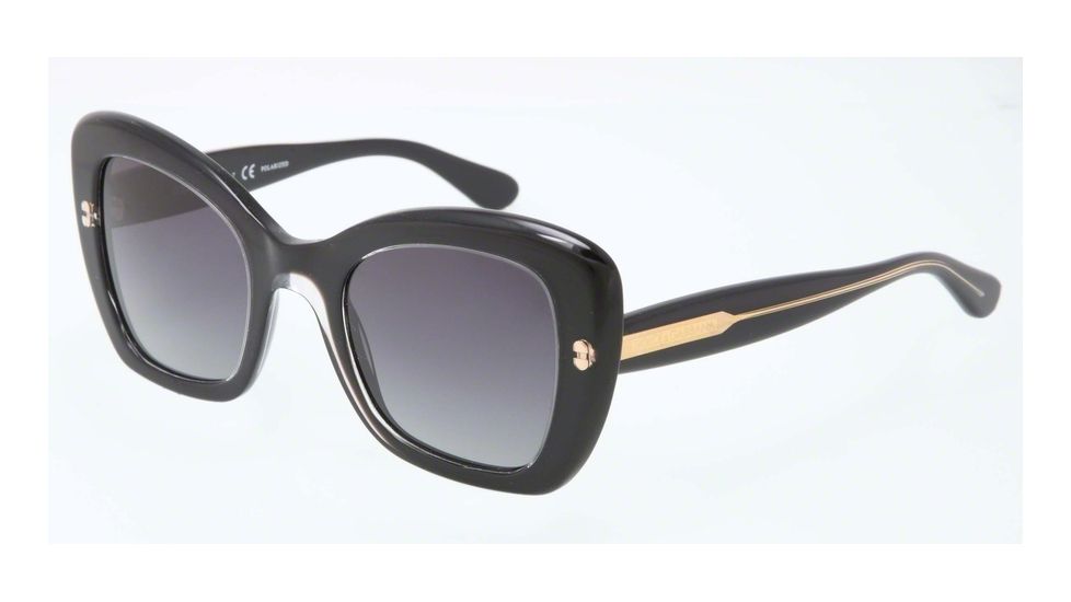 Dolce&amp;Gabbana PEARL DG4205 Sunglasses 2771T3-49 - Top Crystal On Pearl Black Frame, Polar Grey Gradient Lenses