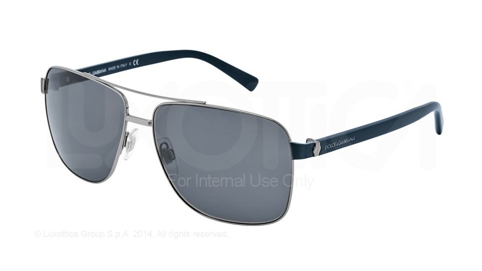 Dolce&amp;Gabbana SMALL SICILIAN HINGE DG2131 Sunglasses 04/87-57 - Gunmetal Frame, Gray Lenses