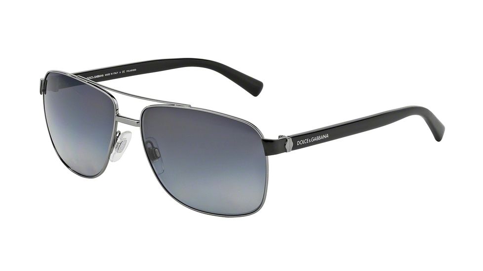 Dolce&amp;Gabbana SMALL SICILIAN HINGE DG2131 Sunglasses 079/T3-57 - Gunmetal Frame, Polar Grey Gradient Lenses