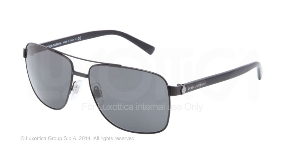 Dolce&amp;Gabbana SMALL SICILIAN HINGE DG2131 Sunglasses 110687-57 - Matte Black Frame, Grey Lenses