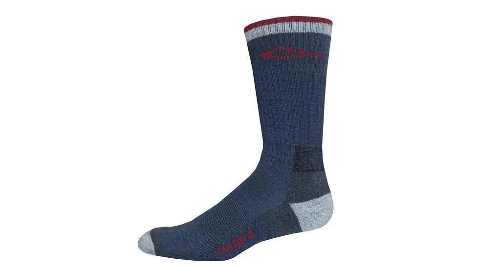 DRAKE Year-Rounder Merino Wool Blend Seamless Toe Sock - Mens, Denim, Large 72138-DENIM