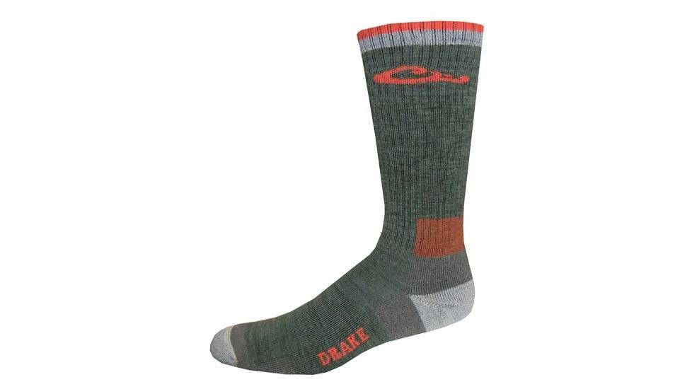 DRAKE Year-Rounder Merino Wool Blend Seamless Toe Sock - Mens, Green, Large 72138-GREEN