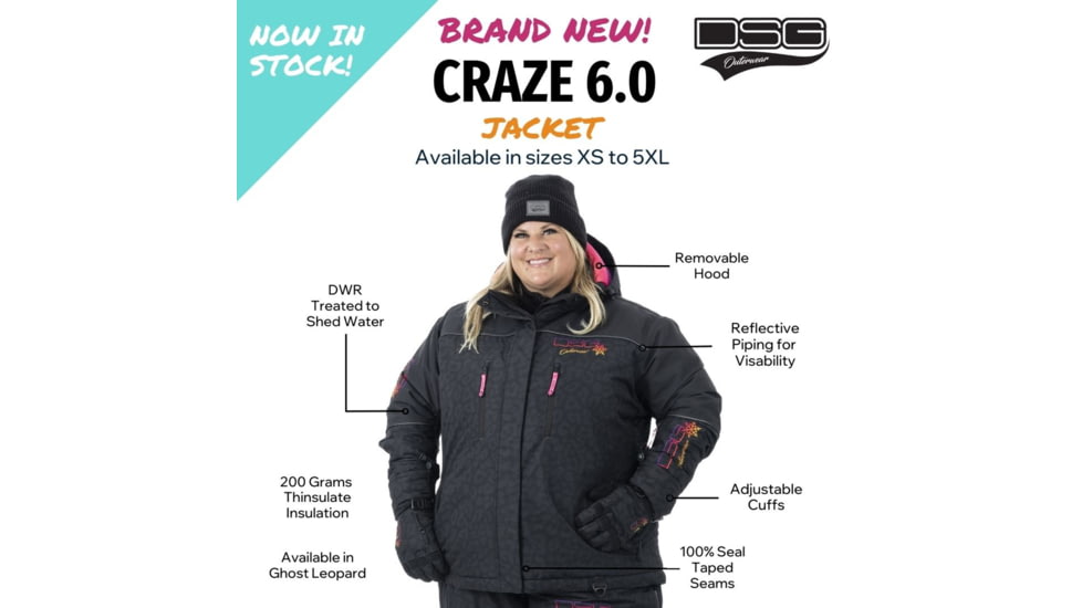 DSG Outerwear Craze 6.0 Jacket - Womens, Ghost Leopard, 4XL, 52455