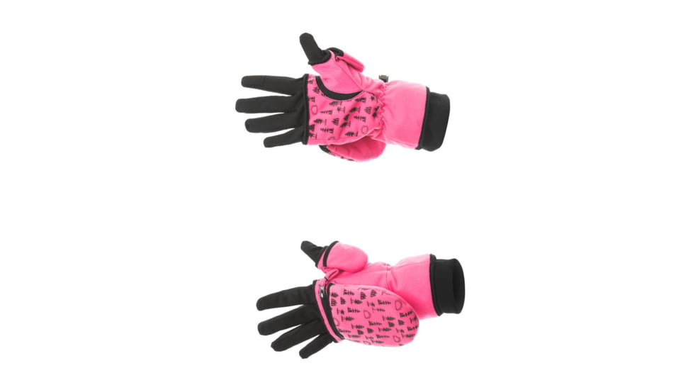 DSG Outerwear Flip Top 3.0 Mitten with Glove Liner, Blaze Pink, Large, 45161