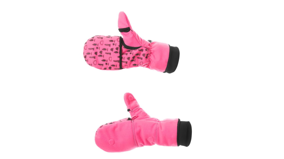 DSG Outerwear Flip Top 3.0 Mitten with Glove Liner, Blaze Pink, Large, 45161