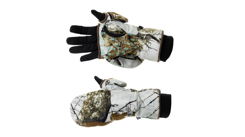 DSG Outerwear Flip Top 3.0 Mitten with Glove Liner, Realtree Edge Snow, XS, 51844