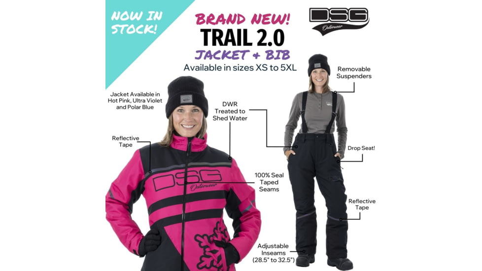 DSG Outerwear Trail Bib/Pant 2.0 - Womens, Black, Extra Small, 525294