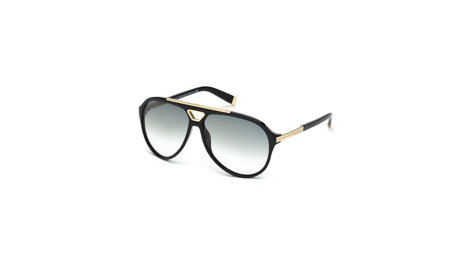 DSquared DQ0076 Sunglasses - Shiny Black Frame Color, Gradient Smoke Lens Color
