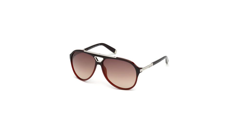 DSquared DQ0076 Sunglasses - Bordeaux Frame Color, Gradient Smoke Lens Color