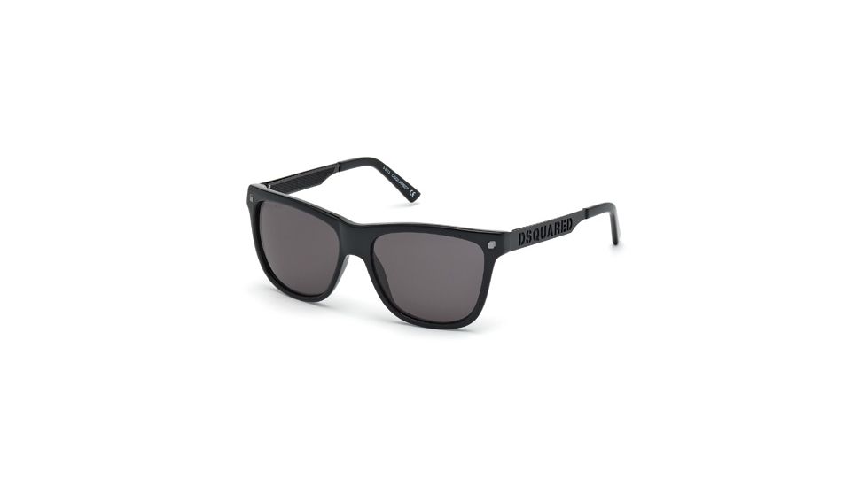 DSquared DQ0136 Sunglasses - Shiny Black Frame Color, Smoke Lens Color