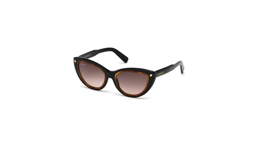 DSquared DQ0170 Sunglasses - Shiny Black Frame Color, Brown Gradient Lens Color