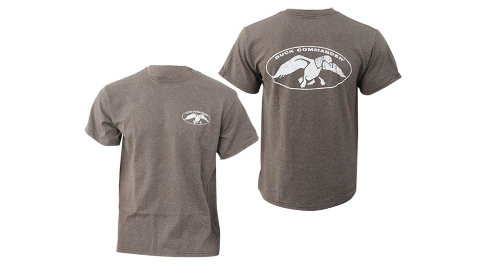 Duck Commander DCSHIRTCWL White Logo Charcoal T-Shirt Small Cotton DCSHIRTCWLS
