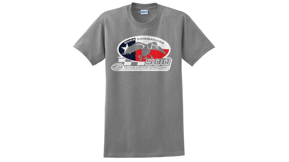 Duck Commander DS500TF207 Texas Flag T-Shirt Short Sleeve Gray XXL Cotton 10Pk