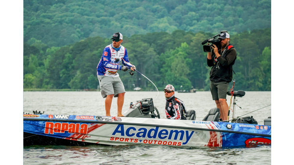 Duckett Fishing Jacob Wheeler Signature Series 2.0 Lt X Fast Spinning Rod, Medium, White/Blue, 6 ft 10 in, DFJWT610ML-S