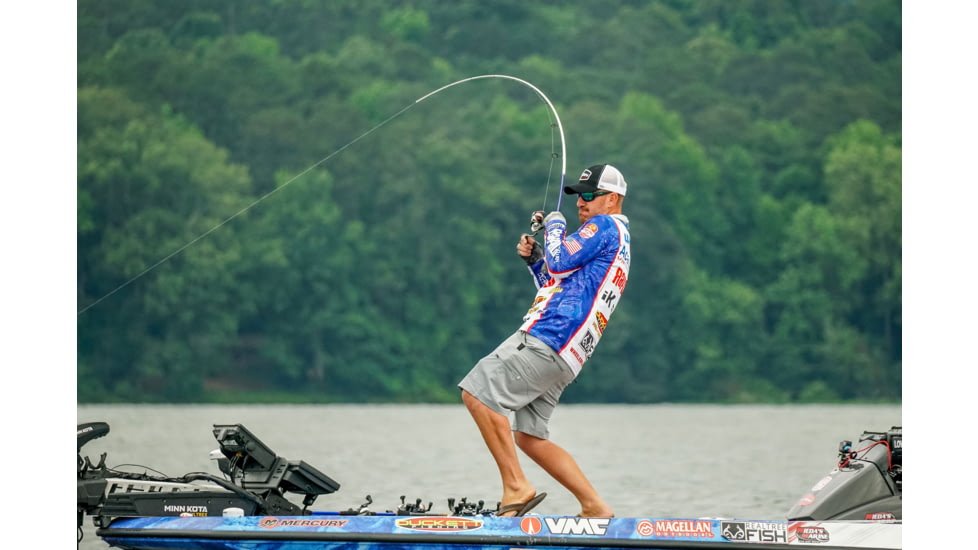 Duckett Fishing Jacob Wheeler Signature Series 2.0 Lt X Fast Spinning Rod, Medium, White/Blue, 6 ft 10 in, DFJWT610ML-S