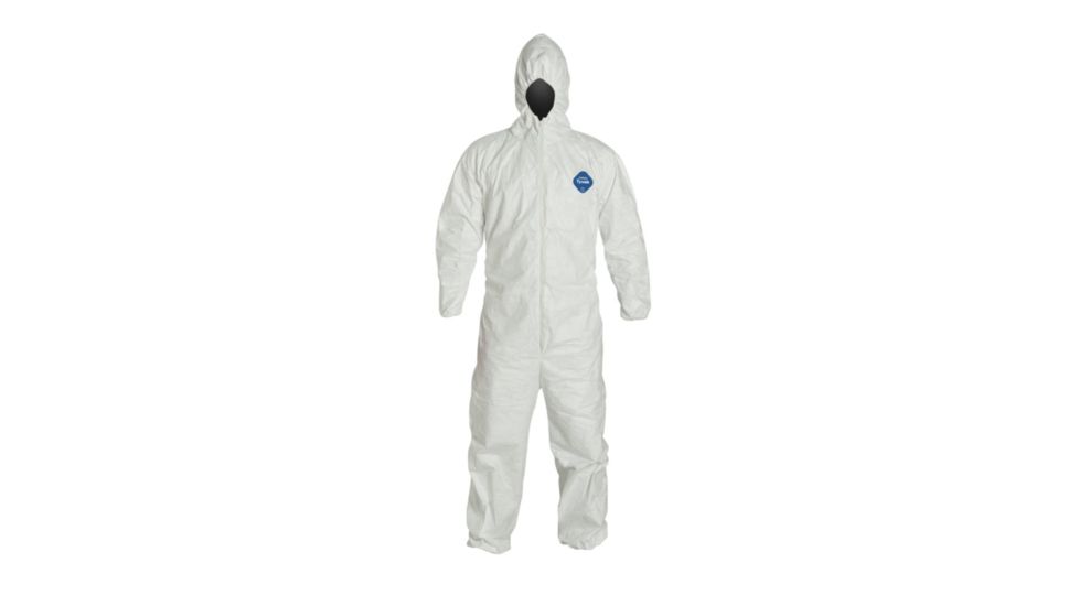 DuPont 12000 Tyvek 400 Coveralls with Hood, Elastic Wrists and Ankles, Case of 25, White