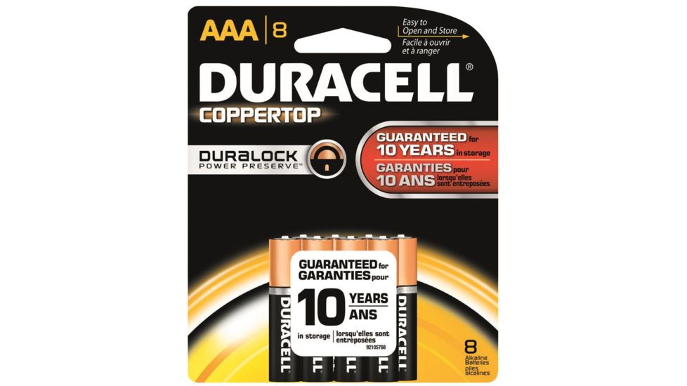 Duracell Coppertop Battery, AAA, 8 Pack, MN2400B8Z