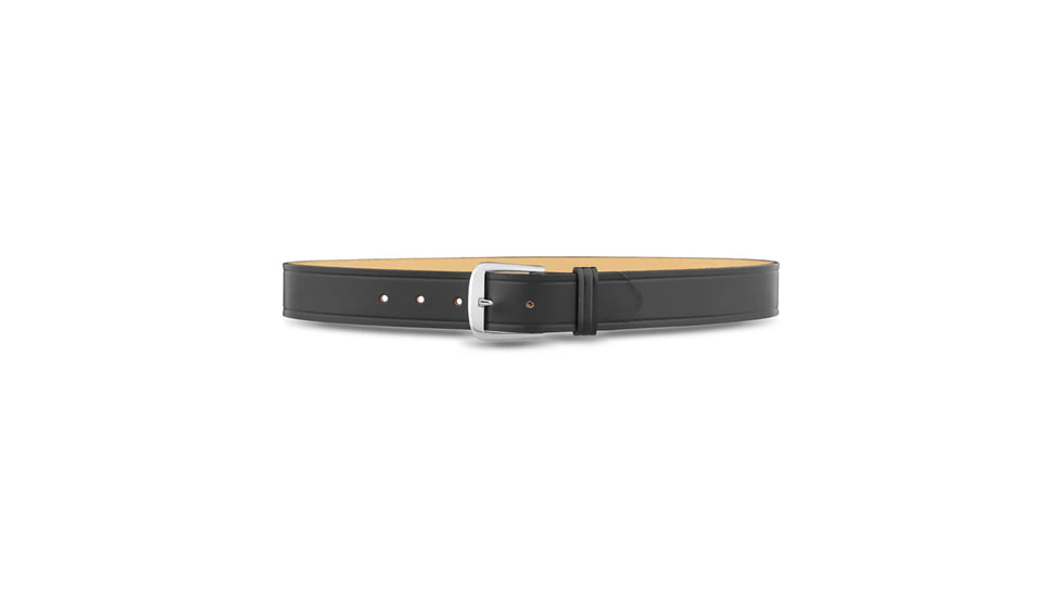 1-1/2" Plain Leather Garrison Belt with Nickel Buckle