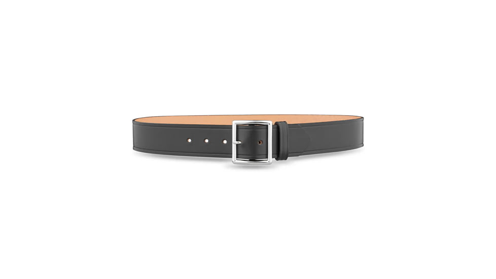 1-3/4" Plain Leather Garrison Belt with Nickel Buckle