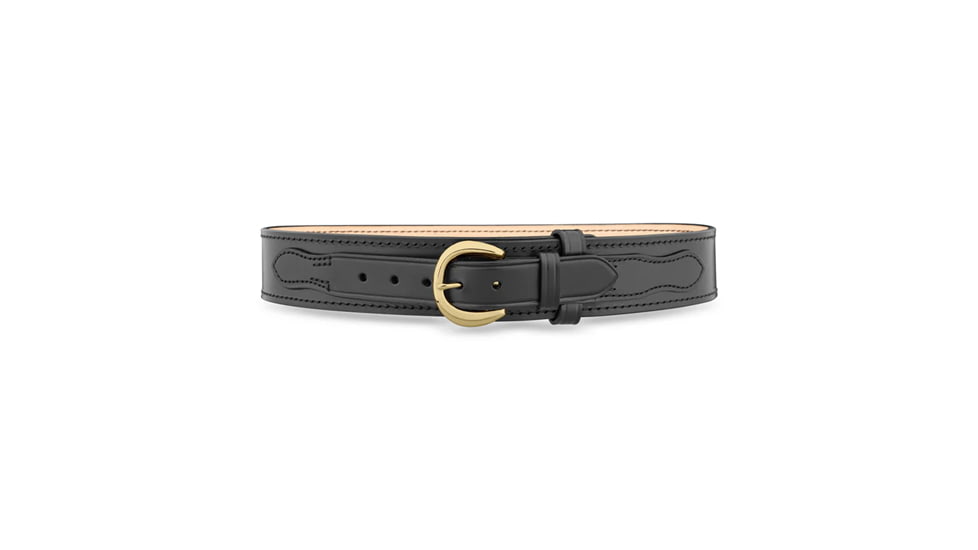 2-1/4" Plain Leather River Belt with Solid Brass Gold Buckle