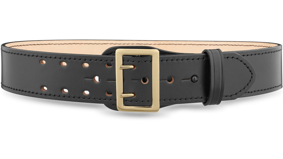 DutyMan 2-1/4inch Plain Leather Sam Browne 2-row Stitch Duty Belt With Gold Buckle DTY-1011-42-9002