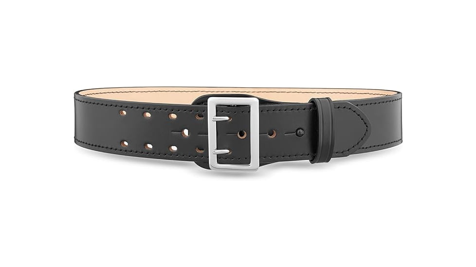 DutyMan 2-1/4inch Plain Leather Sam Browne 2-row Stitch Duty Belt With Nickel Buckle DTY-1011-42-9001