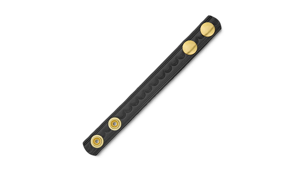 DutyMan 3/4in Basketweave Leather Belt Keeper, Gold Snap, Black, 2421G